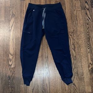 Figs jogger scrub pants. Navy blue small petite